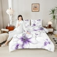 thumbnail image 4 of jejeloiu Vintage Flower Bedding Comforter Set,Modern Minimalist Desgin Twin Comforter Sets,Purple White Bedding Set For Men Women,Ultra Soft Home Decor Reversible,2 Pieces, 4 of 8