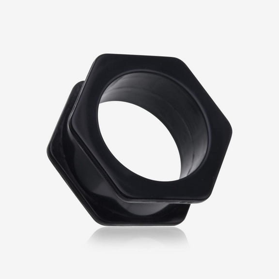 A Pair of Hexagon Bolt Flexible Silicone Double Flared Ear Gauge Tunnel Plug
