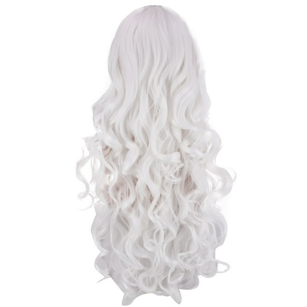 VerPetridure Fashion Wavy White Long Curly Synthetic Hair Wig Cosplay Sexy Black Women Wigs VerPetridure Fashion Wavy White Long Curly Synthetic Hair Wig Cosplay Sexy Black Women Wigs