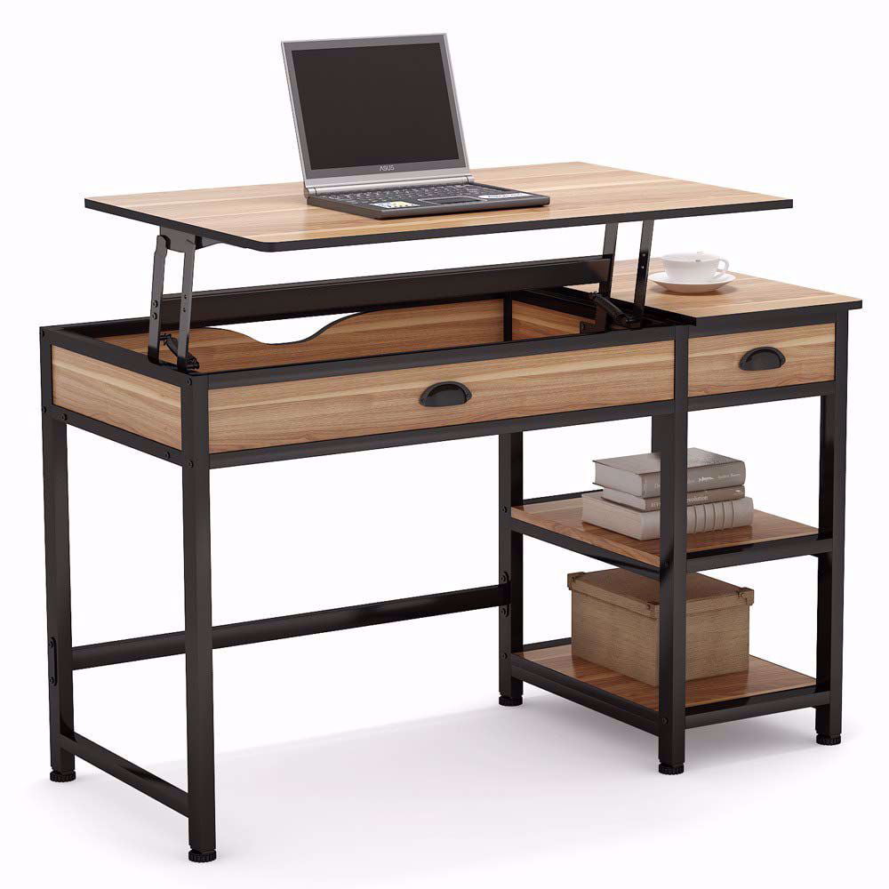 Tribesigns Modern Lift Top Computer Desk with Drawers, 47