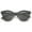 Shiny Black-Gold / Smoke, variant on sunglassLA Unisex Modern Half Frame Metal Trim Round Cat Eye Sunglasses (Shiny Black-Gold / Smoke) - 53mm