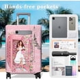thumbnail image 2 of Travel Luggage Cover Suitcase Girl Protector Storage Fits 18-32 Inch Luggage Flower Luggage Protector Wheel Covers Patterned Travel with Pocket Elastic Luggage Anti-scratch Suitcase Cover S, 2 of 6