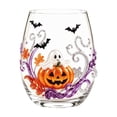thumbnail image 2 of Difdany 2D Halloween Artisan Glassware Collection, Clear Halloween Icon Drinking Glass with Black Cat Owl Candy Ghost Pumpkin and Web Artwork for Drinks Home Decor and Gifting, 2 of 9