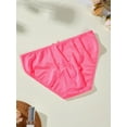 thumbnail image 2 of 3 Pack Satin Solid Panties, Comfy Breathable Stretchy Sexy Intimates Briefs, Women's Mid Rise Triangle Satin Underwear with Bow, 2 of 6