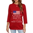 thumbnail image 4 of USA 250th Anniversary T Shirts for Celebrate 250th Anniversary of America Patriotic Veteran Tee America 250 Merchandise 3/4 Sleeved Top for Woman, 4 of 5