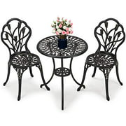 Laurel Canyon 3-Piece Bistro Table Set, Cast Aluminum Outdoor Bistro Furniture Set, Patio Bistro Sets with Antique Copper Finish Small Round Table and 2 Chairs for Porch, Lawn, Garden, Backyard, Pool
