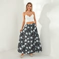 thumbnail image 6 of Douhoow Women Flowy Long Skirts Vintage Floral Print High Waist Swing Skirt with Pockets, 6 of 9