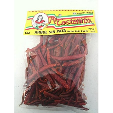 Mexican Pepper - Whole Chile De Arbol, 3 Ounce - Mexican Whole Dried Arbol Chili Peppers
