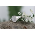 thumbnail image 2 of Dazzlingrock Collection Round White Diamond Micropave Oval Shape Engagement Ring for Women (0.12 ctw, Color I-J, Clarity I1-I2) in 14K White Gold, Size 5, 2 of 6