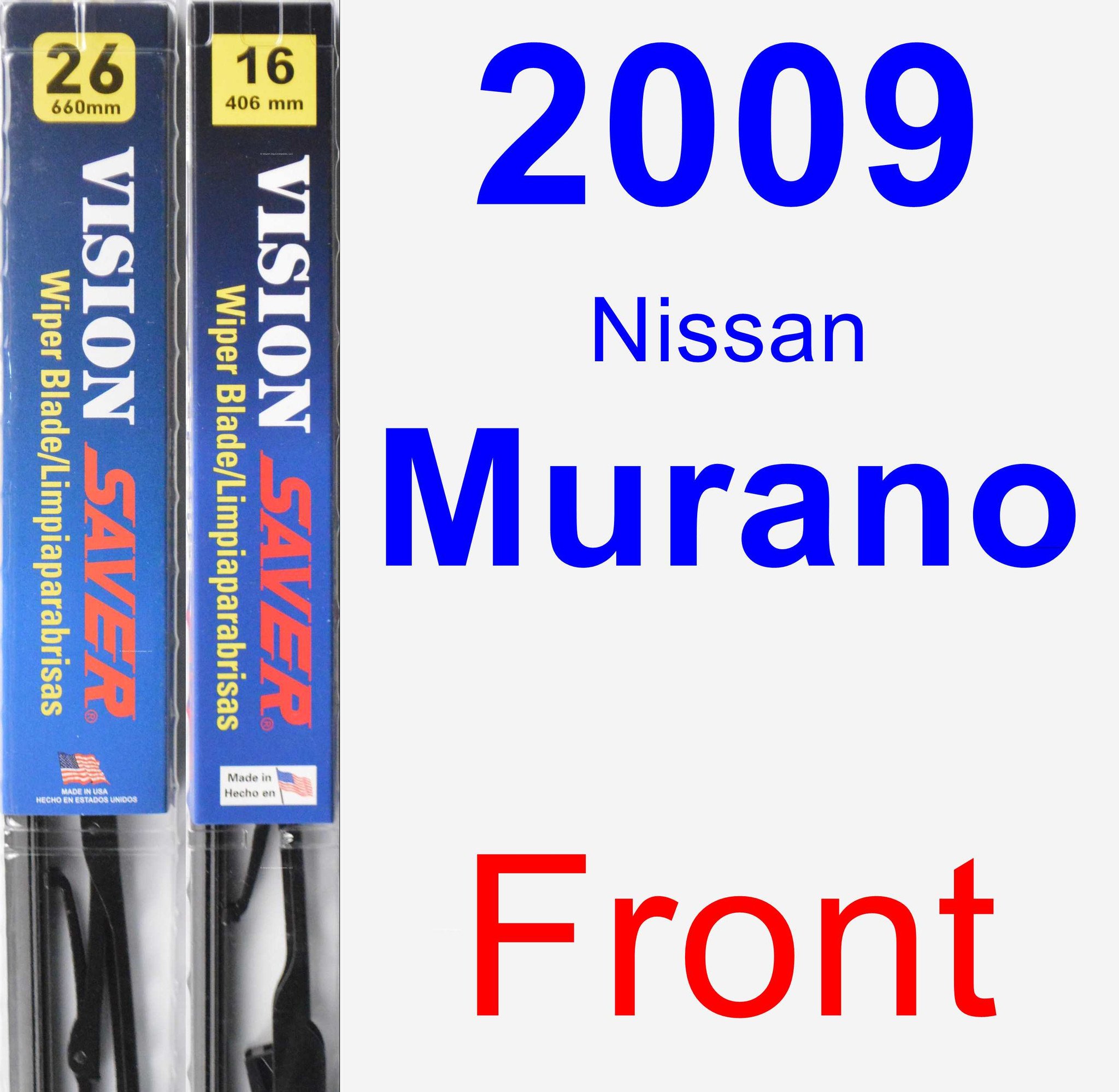 2009 Nissan Murano Wiper Blade Set/Kit (Front) (2 Blades) Vision
