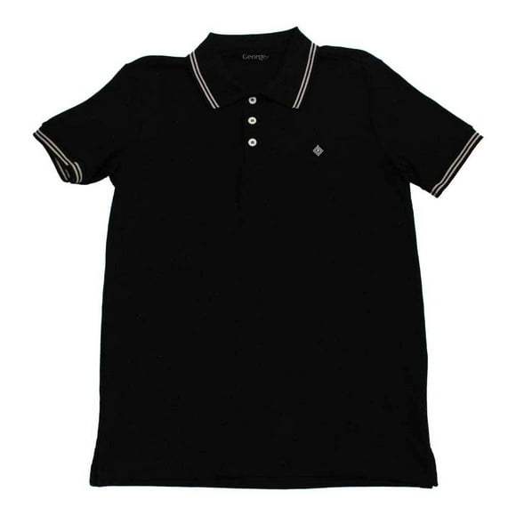 Playera Polo George para Caballero Diseño Liso 3 Botones Negro Talla EG