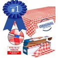 thumbnail image 6 of Red Gingham Picnic / Party Plastic Tablecloth Roll, Disposable Picnic colored Table cloth On a Roll With Self Cutter Box,Cut Tablecloth To Your Own Table Size,Indoor/Outdoor, By Clearly Elegant, 6 of 10