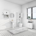 thumbnail image 4 of Bathroom Wall Storage Cabinets with Door and Open Shelves,Medicine Cabinet,Steel Pipe Rack for Hanging Towels and Kitchen Utensils for Bathroom,White, 4 of 7