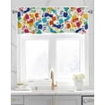 thumbnail image 2 of Colorful Handprint Linen Curtain Valance for Bedroom/Bathroom/Kitchen/Office/Living/Dining Room Window,Cartoon Funny Cute Footprint Rod Pocket Topper Decorative Cafe Drapes Panel 42"x12", 2 of 6
