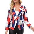 thumbnail image 1 of Chaqueta de mujeres Chaqueta casual de manga larga con solapa con muescas y estampado de mujer 1 1, 1 of 5