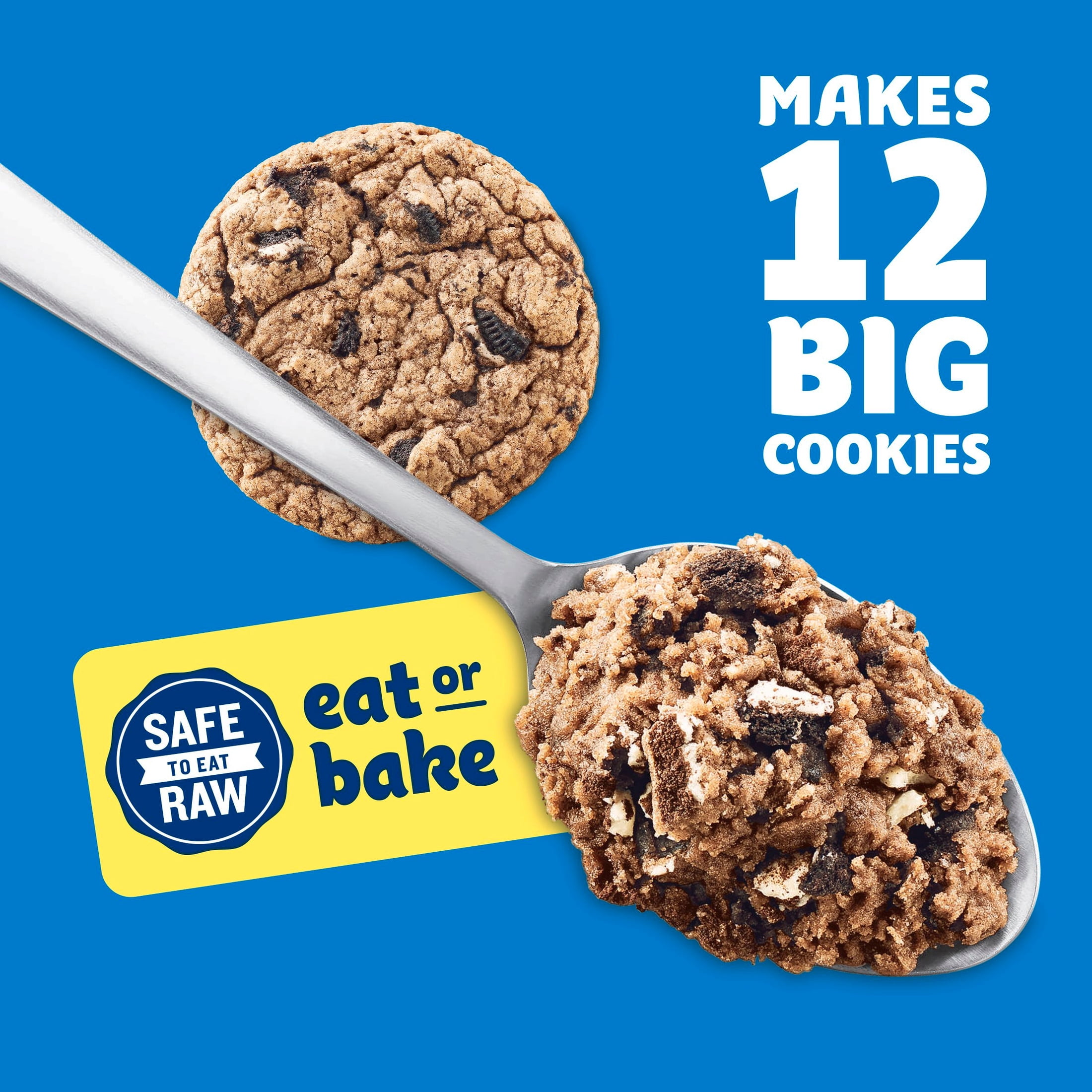 Pillsbury Refrigerated Cookie Dough Made with OREO Pieces, Makes 12 Big Cookies, 16 oz