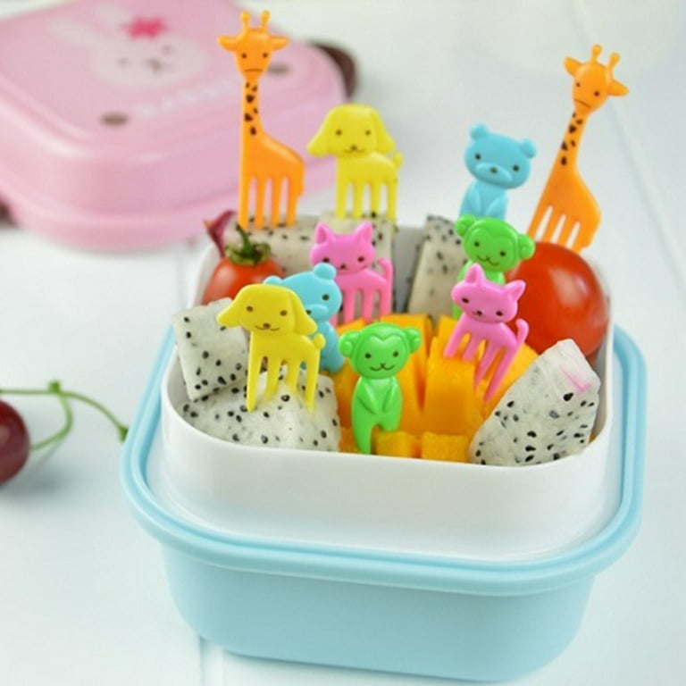 30pcs Animal Food Picks( Random Colors) For Bento Box, Lovely Cartoon Fruit  Skewers & Picks For Kids, Lunch Box Accessory