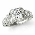 thumbnail image 3 of HeartsAndYou 2.3ct Round Cut Moissanite Milgrain Vintage Inspired Engagement Ring for Women 18k White Gold over Silver Stylish, 3 of 6