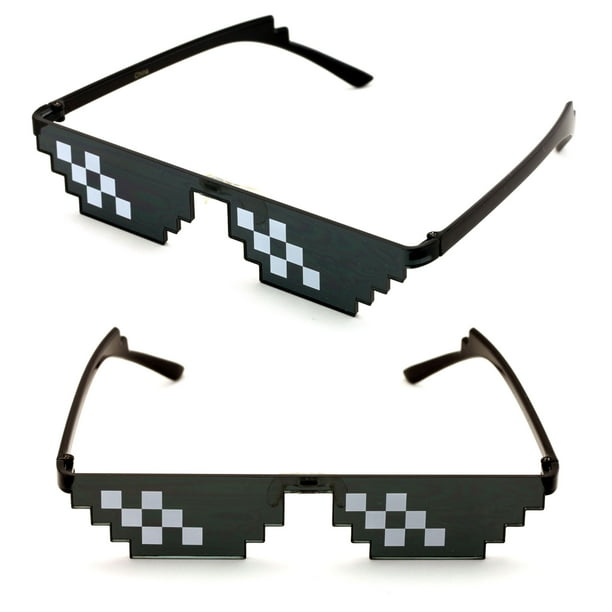 V.W.E. 2 Pairs Black Novelty Rimless Thug Life Meme Sunglasses 8