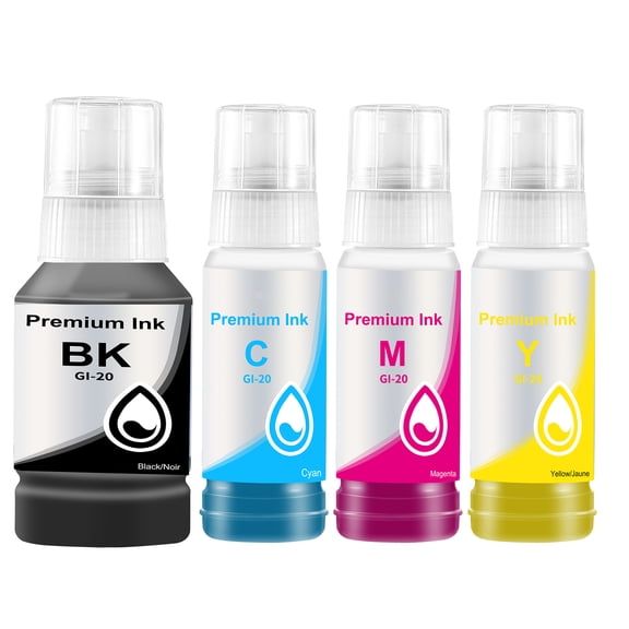 GI-20 Ink Bottles Compatible for Canon Megatank G5020 G6020 G7020 Priner （4 Pack）