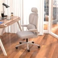 thumbnail image 2 of Silla de oficina ergonómica con cabecero y soporte lumbar, malla transpirable, basculante y giratoria, regulable en altura, soporta 120 kg, gris,Gris, 2 of 2