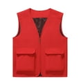 thumbnail image 3 of UVEASISHA Mens Lightweight Work Vest with Pockets Mesh Quick Dry Cargo Vests Zip up V Neck Sleeveless Hiking Jackets Outdoor Sports Travel Waistcoat Red XXL, 3 of 5