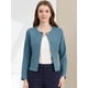thumbnail image 2 of Chaqueta De Mujer Con Botones Cortos Y Ligeros Vintage De Otoño Con Bolsillos Azul gris XL, 2 of 6