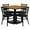 Natural Top/Black Vinyl Seat, variant on Flash Furniture 36'' Square Walnut Laminate Table Set with Round Base and 4 Ladder Back Metal Chairs - Black Vinyl Seat