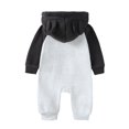 thumbnail image 3 of Unisex Long Sleeve Zipper Jumpsuit with Bear Ears Hood Lined Warm Romper Outfit for Boys and Girls, 3 of 8