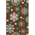 thumbnail image 5 of Coolnut Window Curtain Panels Snowflakes with Green and Red Stripes Grommet Top Room Darkening Thermal Insulated Blackout Window Treatment Drapes 2 Panels W55 x L84 In, 5 of 6