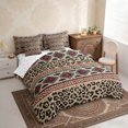 thumbnail image 3 of Erosebridal Hippie Aztec Twin Bedding Sets, Brown Black Leopard Print Bedding Comforter Set, Reversible 7pcs, 3 of 6