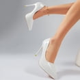 thumbnail image 4 of Xfvqtps Womens Pumps Classic Pointed Toe Patent Leather Heels Dress Stilettos for Wedding Party Office Wear Slender Heel, 4 of 9