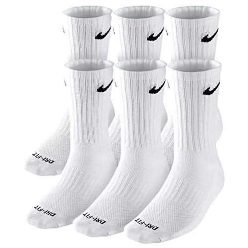 NIKE Plus Cushion Socks (6-Pair) (M (Men's 6-8 / Women's 6-10 ...