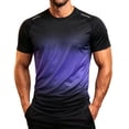 thumbnail image 3 of Ovzne Men's Big & Tall Gradient Crew Neck Short Sleeve T-Shirts Athletic Sports Tees Casual Stretchy Workout Tops Sizes XS-5XL, 3 of 6