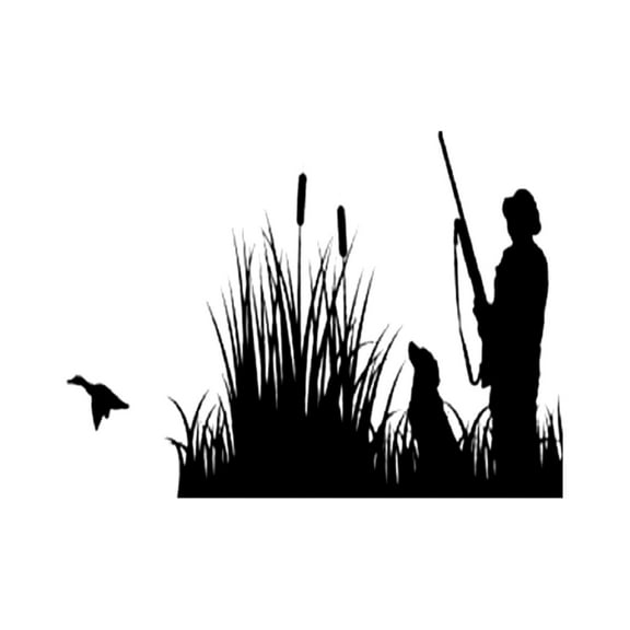 Whimsical Practicality's Duck Hunting Silhouette Edible Icing Image for 8 inch round cake