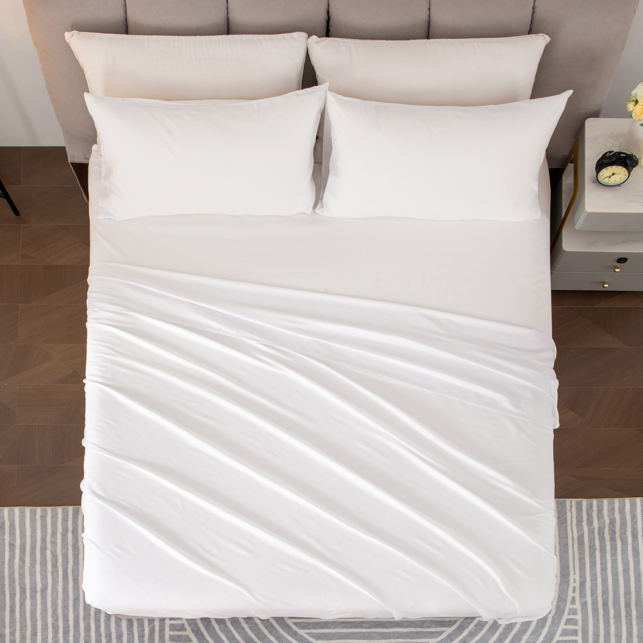 Alpine Swiss 4 Piece Microfiber Bed Sheet Set King Super Soft Hotel Luxury  Bedding Pillowcases Sheets 16 Inch Deep Pocket Blue : Target