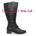 thumbnail image 2 of Hawkwell Women's Wide Calf Double Zipper Knee High Riding Boots,US 8,Black, 2 of 7