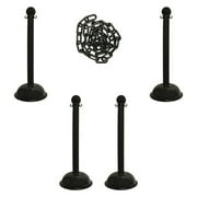 Manufacturer Varies Barrier Post Kit,41"H,Black,Plastic Post 71303-4