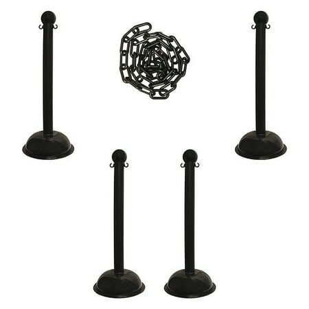 Manufacturer Varies Barrier Post Kit,41"H,Black,Plastic Post 71303-4
