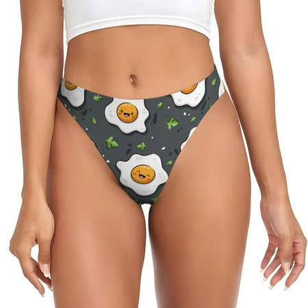 Sigee Cute Poached Eggs for Women s G-String Panty  Low Rise  Soft Lace Perfect for Everyday Wear or Special Occasions-Large