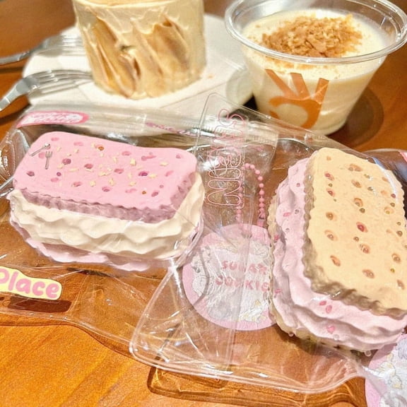 Double Decker Biscuit Cracker Squishy Toy, Thick Cream Cookie Fidget Toy for Stress Relief & ASMR Sensory, Fun Gift for Kids & Adults