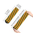 thumbnail image 3 of Breathable Athletic Socks Orange Green Stripe Cushioned Quarter Socks for Men Women, 3 of 7
