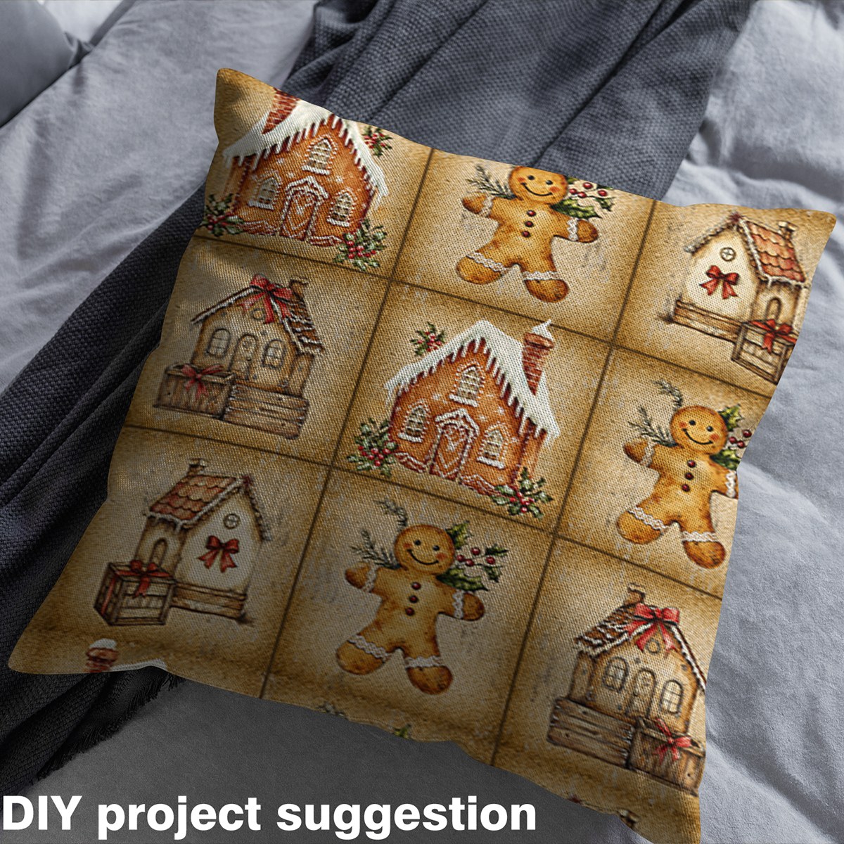 jejeloiu Kawaii Snowman Biscuit Fabric by the Yard 5 Yards,Christmas Theme Cabin Fabric for Sewing,Happy New Year Home Decor Fabric by the Yard For Child,Breathable Home Decor
