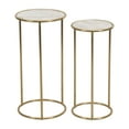 thumbnail image 6 of Sagebrook Home Modern Glam Luxe White and Gold Selenite Accent Tables, Set of 2 - 12" x 12" x 24", 6 of 9
