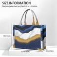 thumbnail image 3 of Large Capacity Tote Bag,Blue and Gold Marble Glitter Waves Pattern Handbag Fashion Luxury Tote Bag,15.7"x13"x 5.1" Inches,Laptop Compatible, 3 of 6