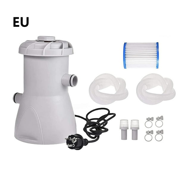 Toystoory Bomba de piscina eléctrica 530 galones Reemplazo de filtro de piscina Reemplazo de tubería transparente de agua de natación para Deportes acuáticos No.01 EU Plug Toystoory OD001568-01B