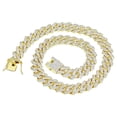 thumbnail image 1 of Collares de cadena cubana de Oro Cubano Enlace Cadenas Mens Iced Out Bling Hip Hop Joyería para Mujeres, 1 of 7
