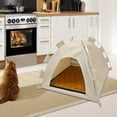 thumbnail image 4 of Portable Pet Tent 1PC Foldable Dog House for Camping & Travel Durable Outdoor Shelter with Removable Bed for Secure Resting & Play(Beige),Ccwuwei, 4 of 8