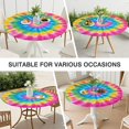 thumbnail image 7 of Rainbow Tie Dye Mandala Pattern Round Fitted Tablecloth with Elastic Edge,Dining Table Cover Waterproof,Outdoor Round Tablecloth for Camping,Dining,Indoor and Outdoor, 7 of 7