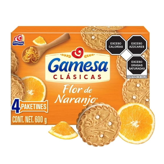 Galletas Gamesa Clásicas Flor de Naranjo sabor vainilla y naranja 600 g